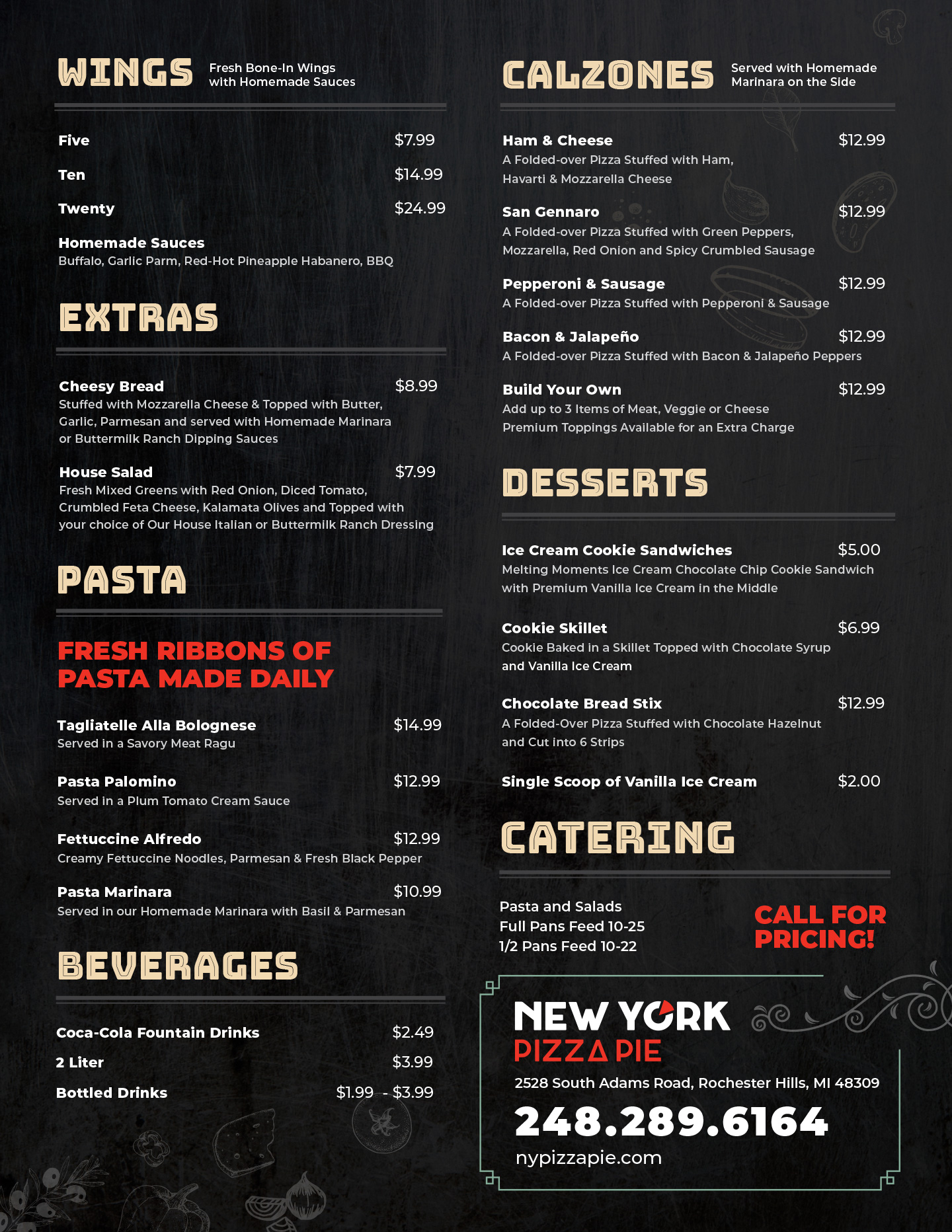 112 Pizzeria Menu